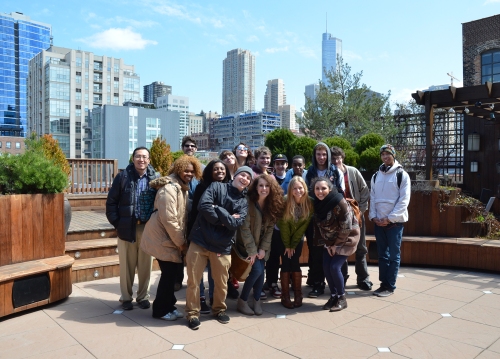 Global Classrooms of Chicago - Students on the Lightology Roof Deck